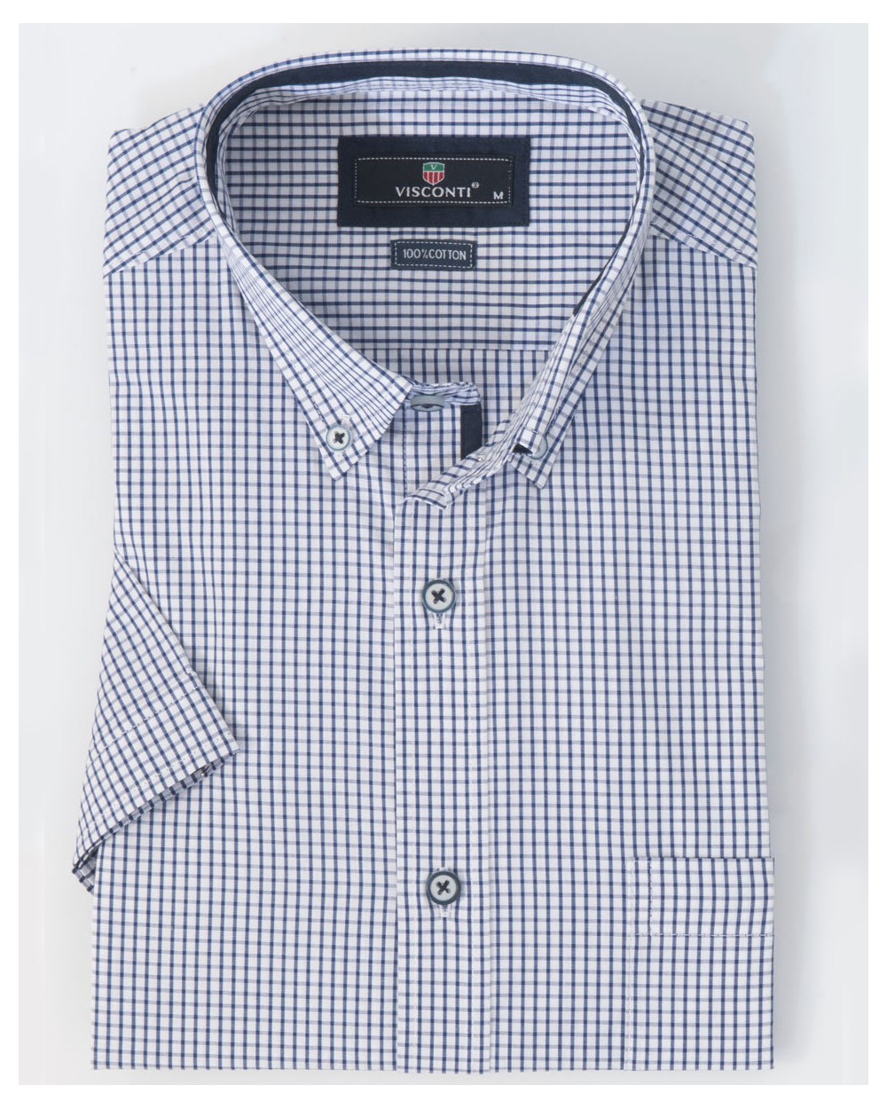 Men's Short Sleeve Cotton Shirt, 2735-2