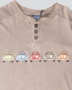 Stonewashed T- shirt with buttons - 5 cars